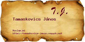 Tamaskovics János névjegykártya